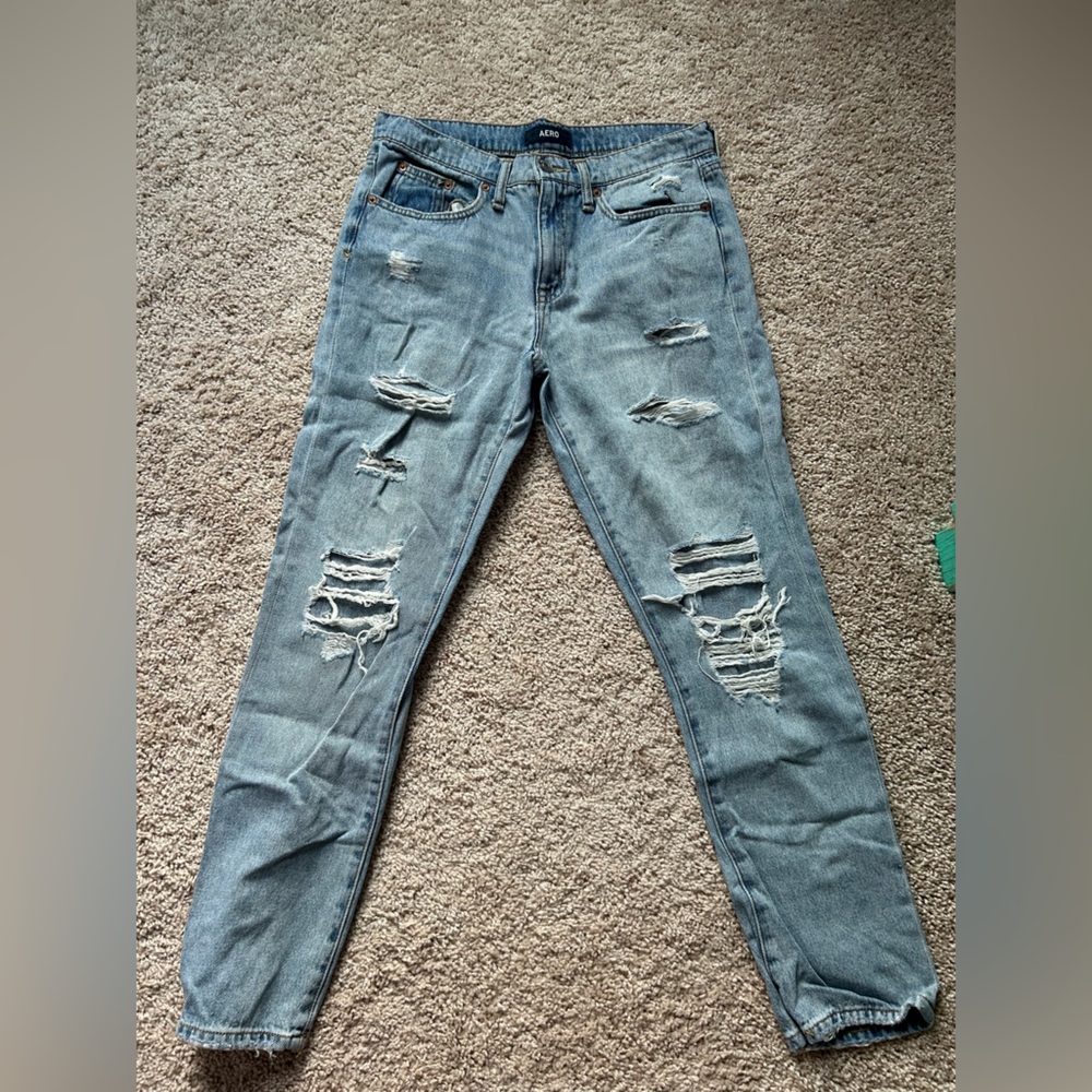 Aeropostale Blue Distressed Boyfriend Jeans